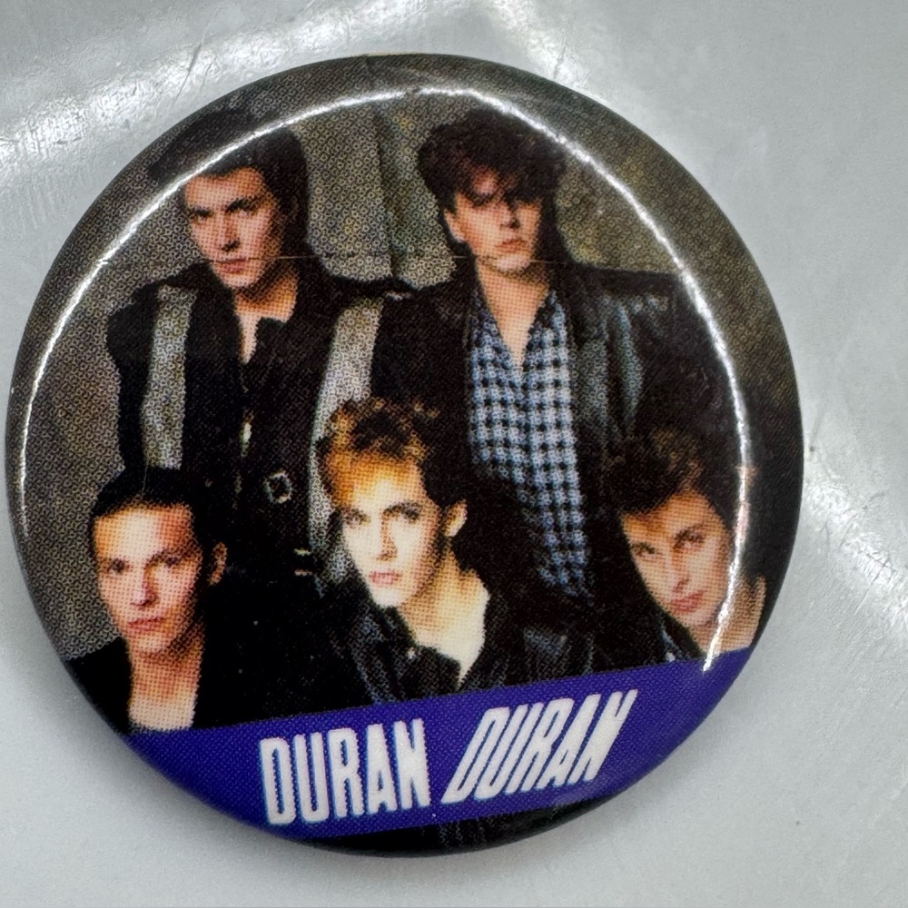 Vintage 1984 Duran Duran Button Pin Tritec Music Ltd. New Wave Band Collectible